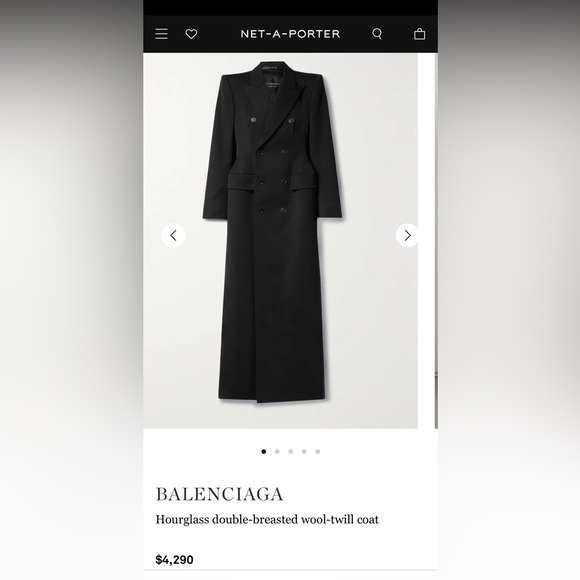 BALENCIAGA
Double-Breast Hourglass Wool Coat - Picture 3 of 13